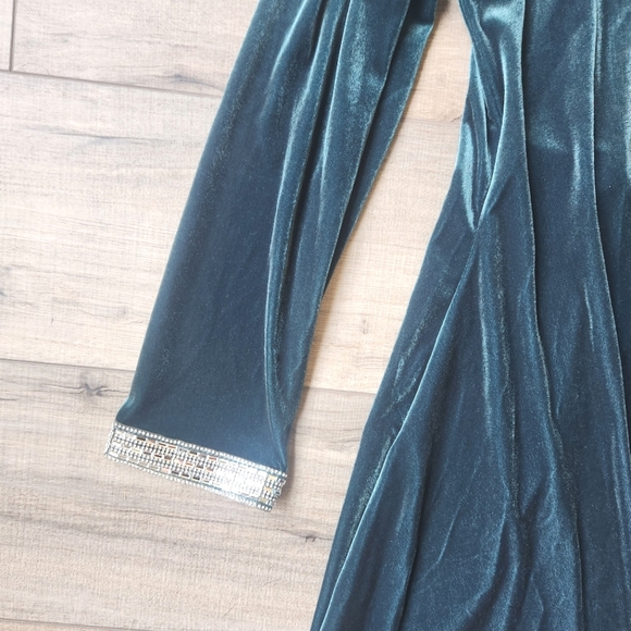 NWT MSK Elegant Emerald Velvet Wrap Dress, Size XL - Picture 3 of 14